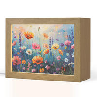 STOLNÍ LAMPA Květiny - Příroda - Akvarel - Umění 20x15 cm - starorůžová, kompozitní dřevo (8/20/15cm) - OnlyWow