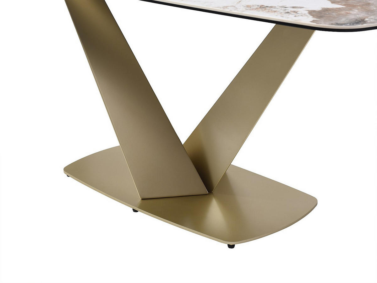 ESSTISCH - 6 Personen - Glas, Keramik - Grau, Weiß - PORELIMA - Weiß/Grau, Glas/Keramik (90/180/76cm) - Vente-Unique