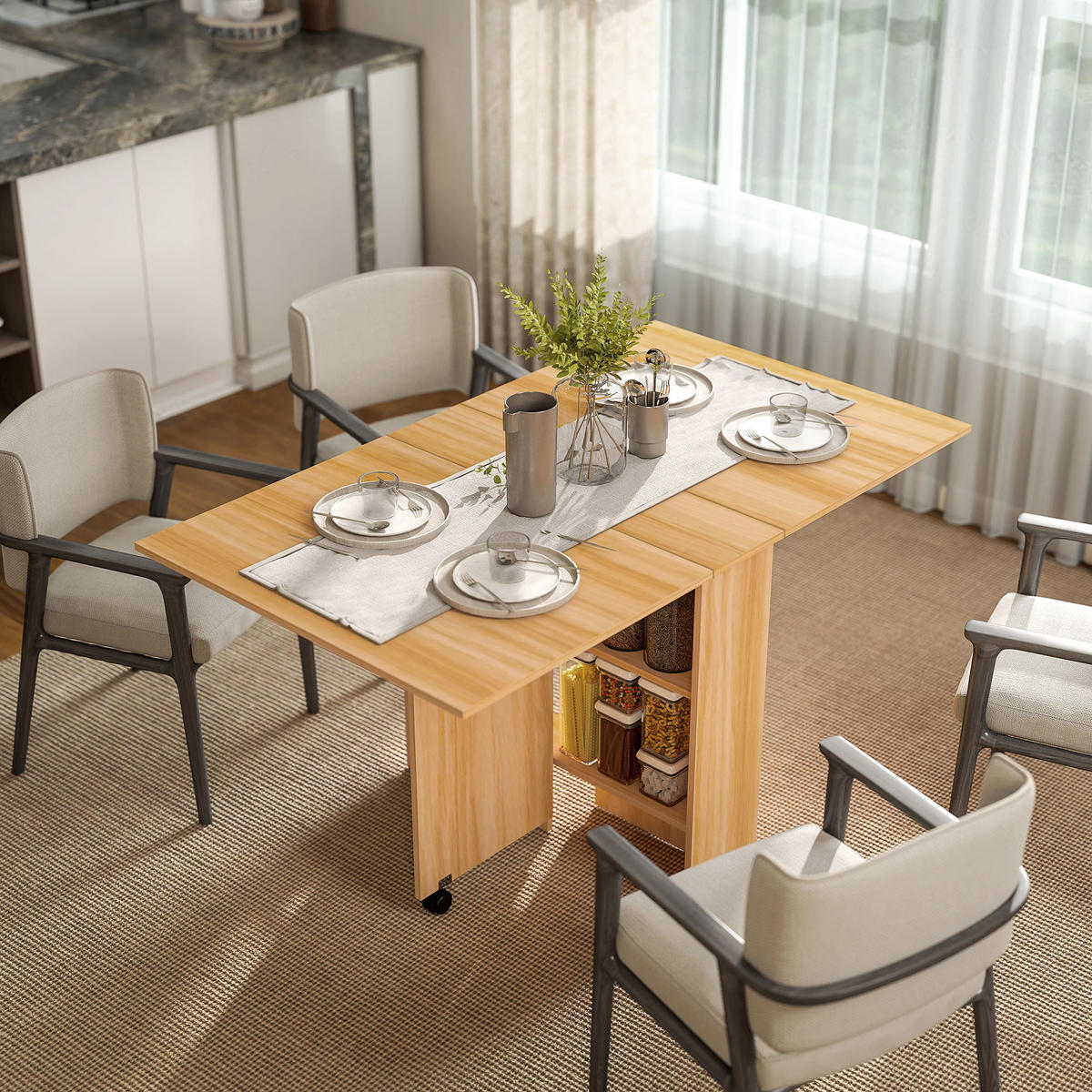 ESSTISCH Naturholz 1 Stück - Beige, Kunststoff (140/80/74cm) - GiPP
