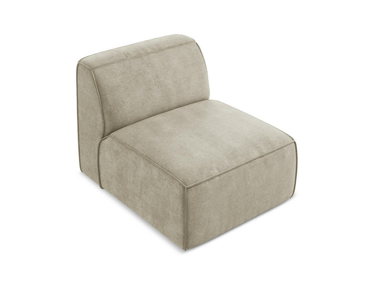 SOFAELEMENT Chenille Stoff Beige - Beige/Schwarz, Holzwerkstoff/Kunststoff (80/70/102cm) - Makamii