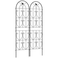 RANKGITTER DE-18329 2er-Set mit Vogelmotiven, 180 cm hoch Schwarz - Schwarz, Metall (1.3/180/50cm) - ComfortXL