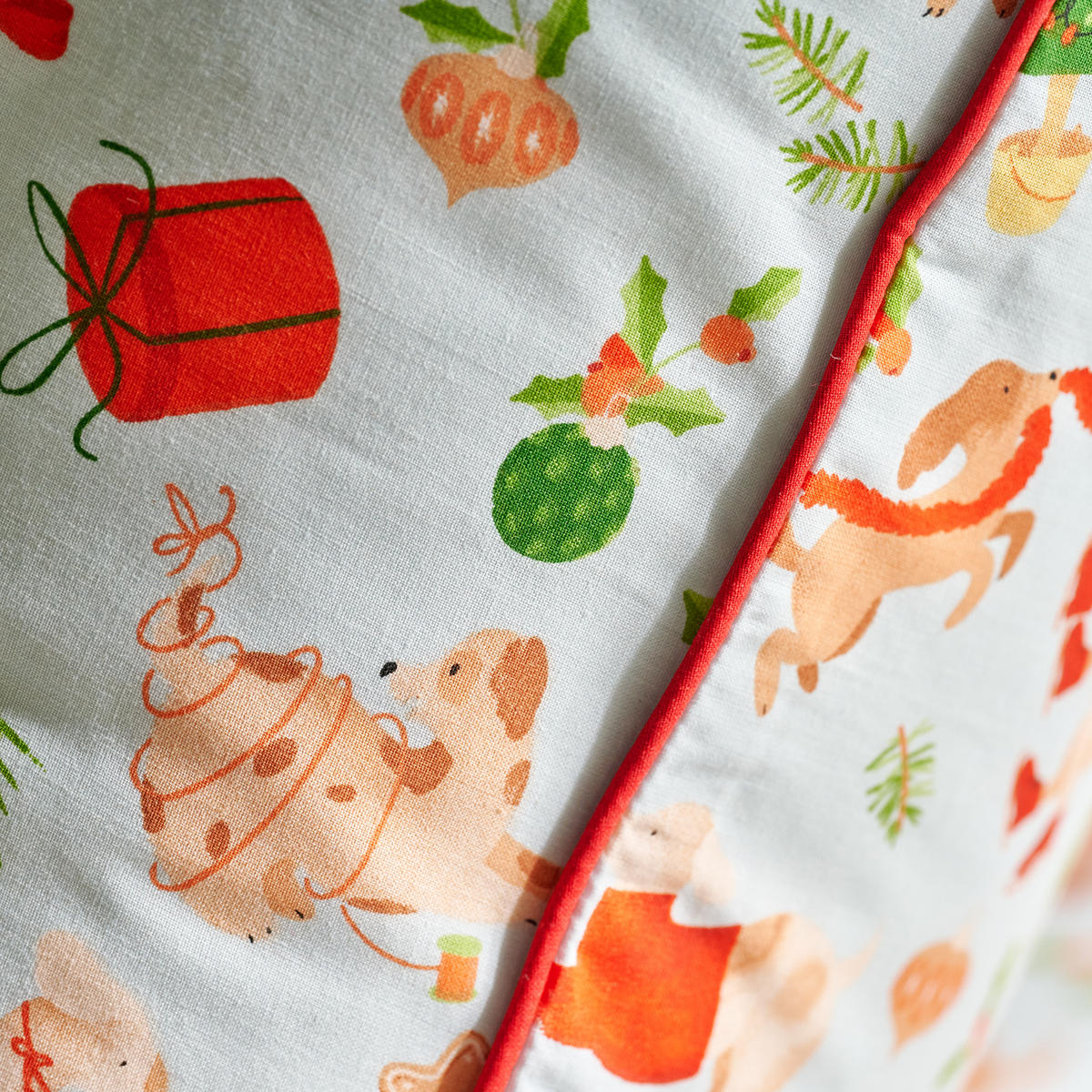 BETTWÄSCHE Satin DOGIMAS, 160x200 cm, Salbeigrün, Winter Weihnachten Bettbezug, Weihnachtsdeko, Christmas, Weihnachtsmotiv - Salbeigrün, Textil (160/200cm) - home&you