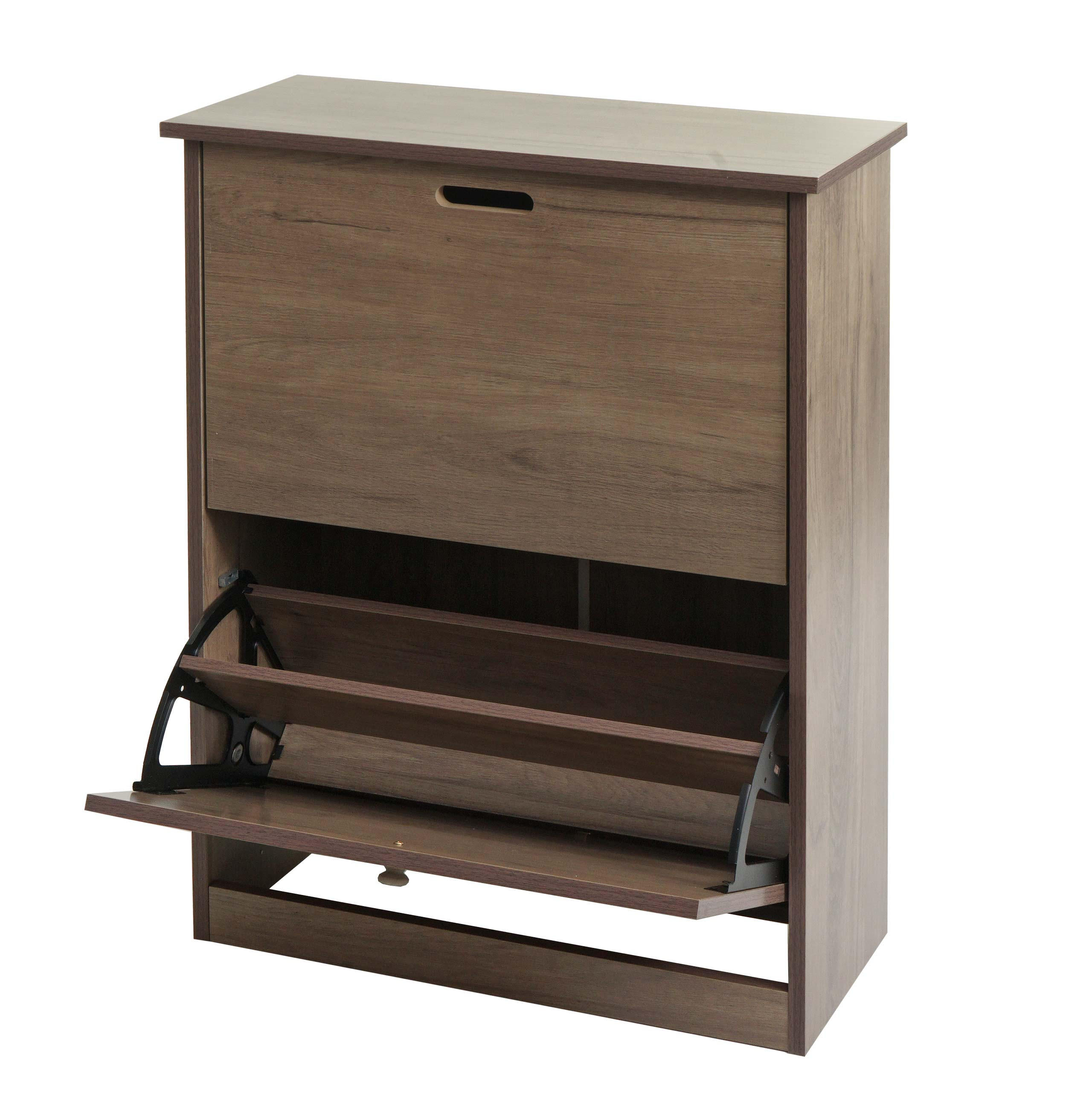 SCHUHKIPPER Grau, Braun - Braun/Grau, Holzwerkstoff (60/81/25cm) - MCW