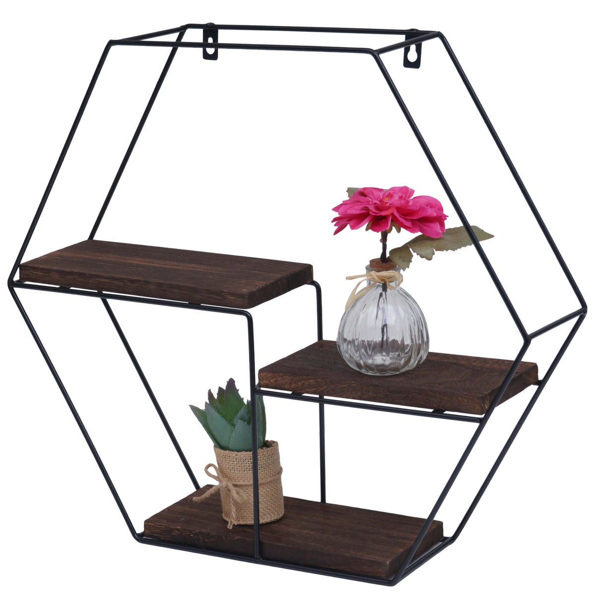 WANDREGAL Dunkelbraun - Dunkelbraun, Holz (49/43/11cm) - MCW