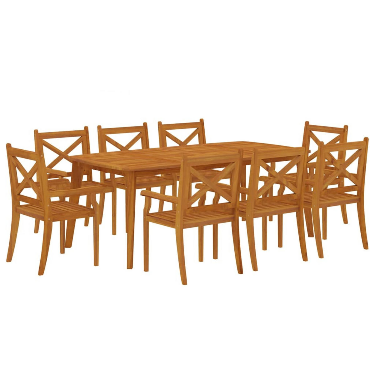 GARTEN-ESSGRUPPE 9Er Set Massivholz Akazie - Braun, Holz - vidaXL