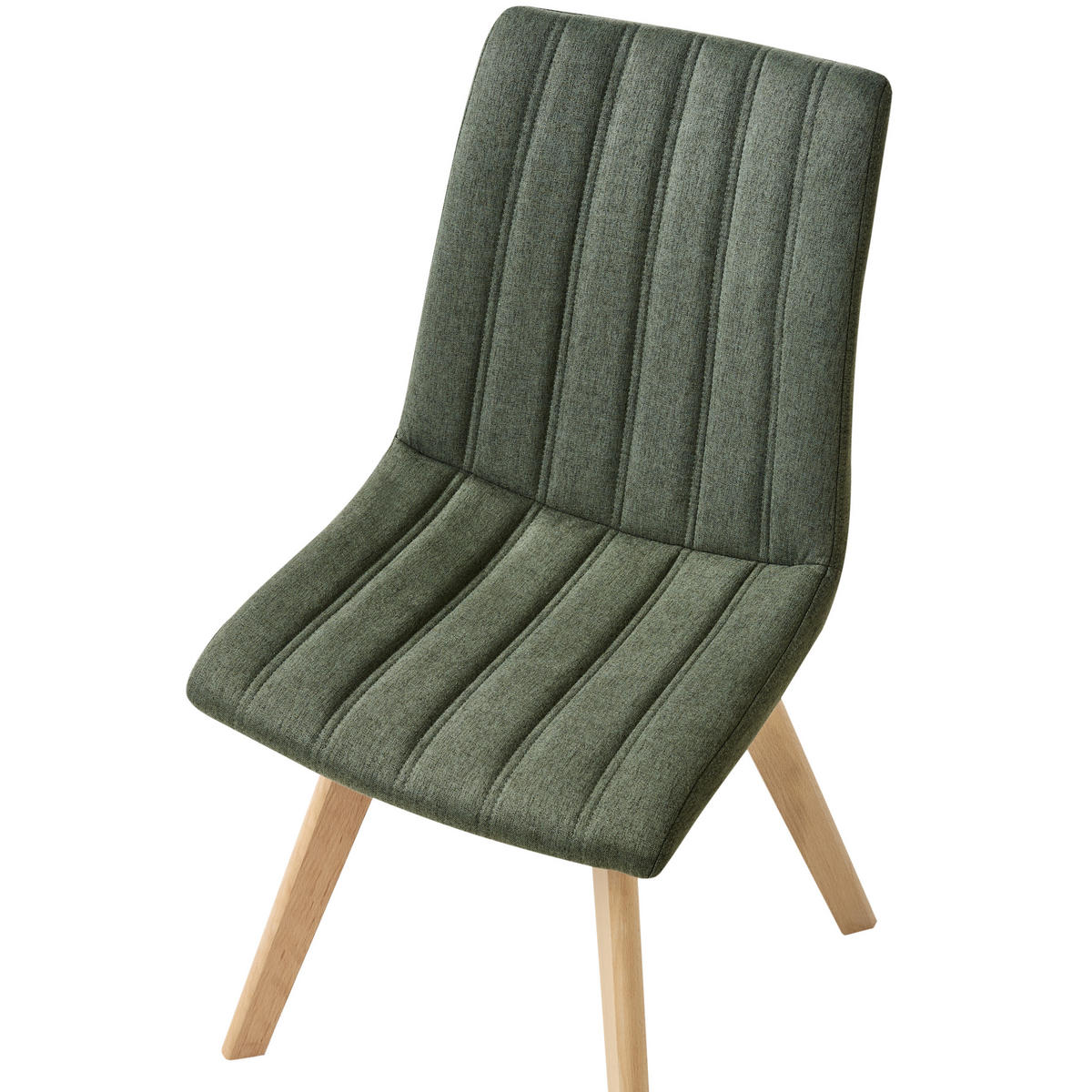 ESSZIMMERSTUHL 2er-Set Dunkelgrün Calgary - Dunkelgrün/Braun, Textil (48/86/56cm) - Beliani