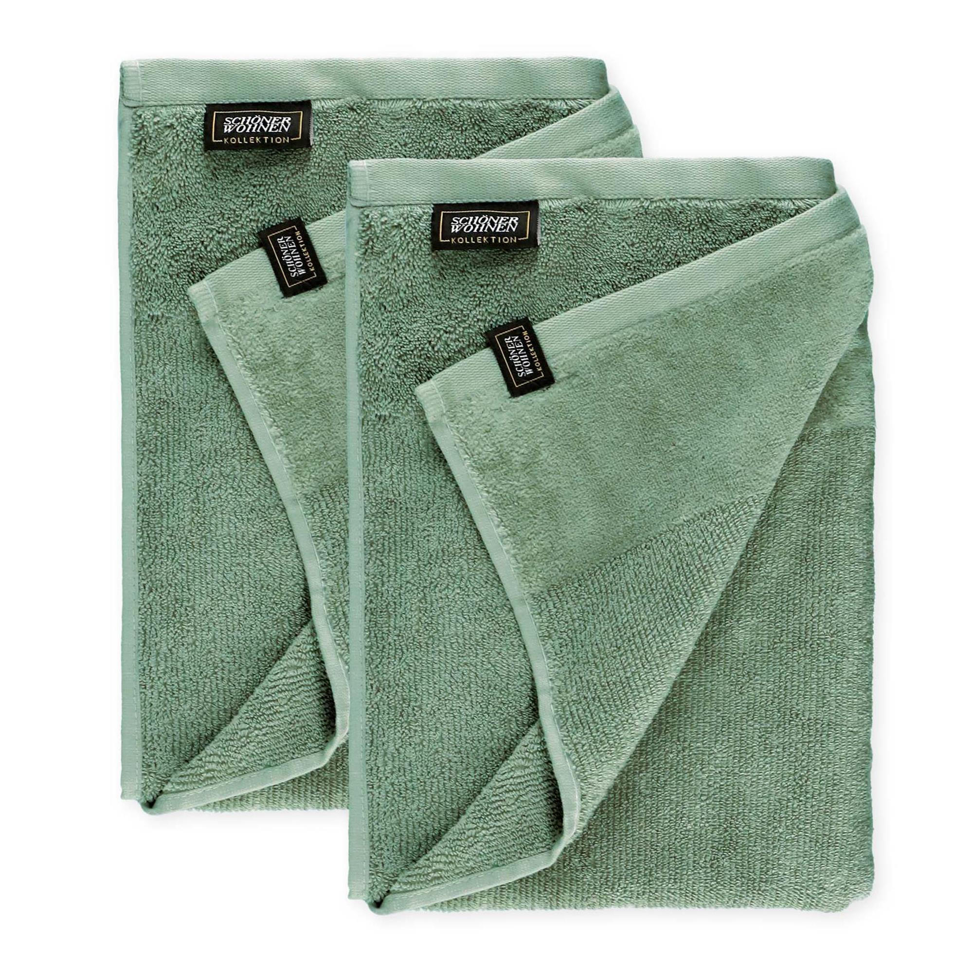 DUSCHTUCH AUS 100 % BAUMWOLLE SENSE 2ER SET - Grün, Textil (70/140cm) - Schöner Wohnen