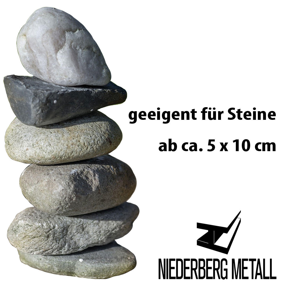 GABIONEN Steinkorb aus Stahl, 80/100/50 cm, Feuerverzinkt - Grau, Metall (50/80cm) - Niederberg Metall