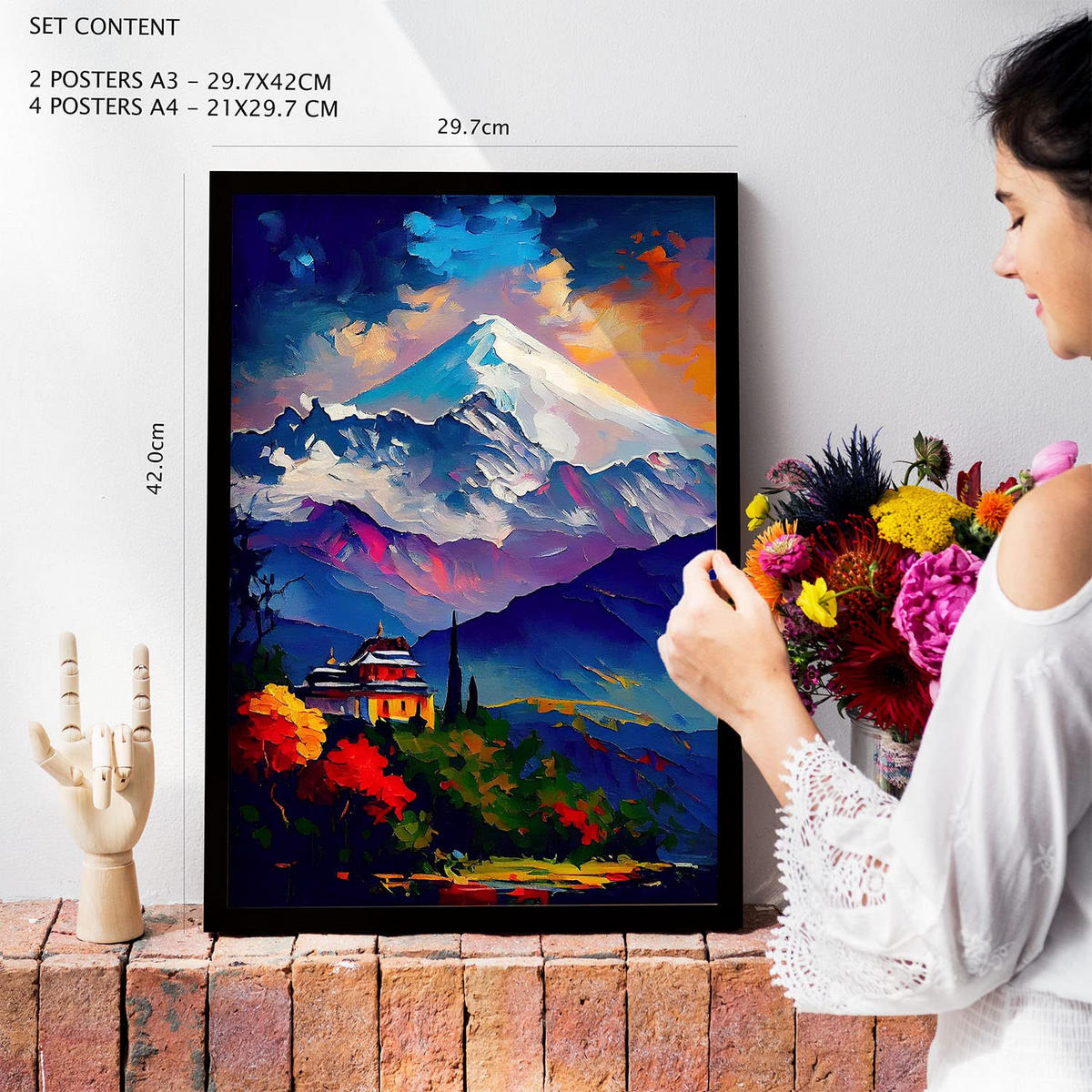 POSTER Set Mit 6 Vermächtnis Im Ölgemälde Stil A3 & A4 Weißer Rahmen - Weiß, Papier (29/3cm) - Nacnic