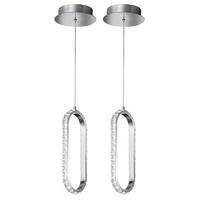 LED HÄNGELEUCHTE Chrom Silber Dimmbar 2er Set - Silberfarben, Metall (33.5/13/150cm)