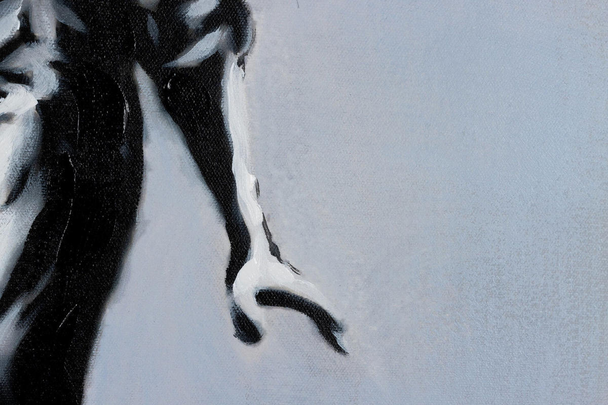 ACRYLBILD HANDGEMALT 75/100 cm - Schwarz, Holz/Textil (1.8/100cm) - KUNSTLOFT