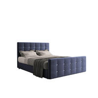 BOXBETT Mit Bettkasten Und Matratze Topper ROMA 180x200 cm Dunkelblau H3-Bonell - Dunkelblau, Holz/Holzwerkstoff (180/200cm) - Kaiser Möbel