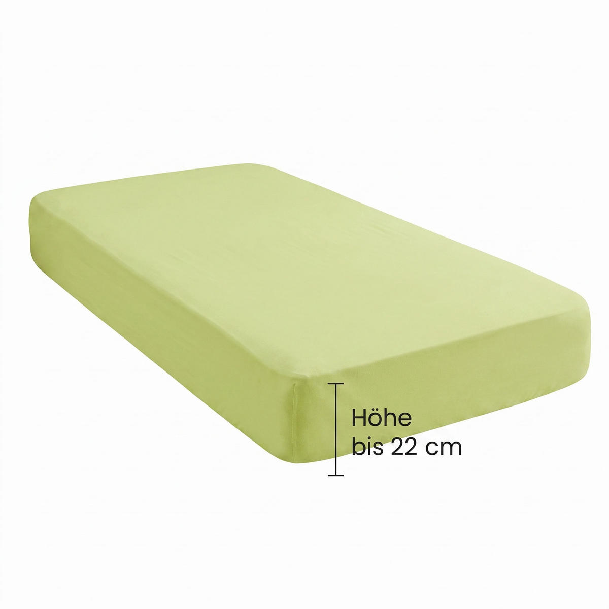 SPANNBETTTUCH Basic Jersey pistaziengrün, 90x190 cm - 100x200 cm - Hellgrün, Textil (100/200cm) - biberna