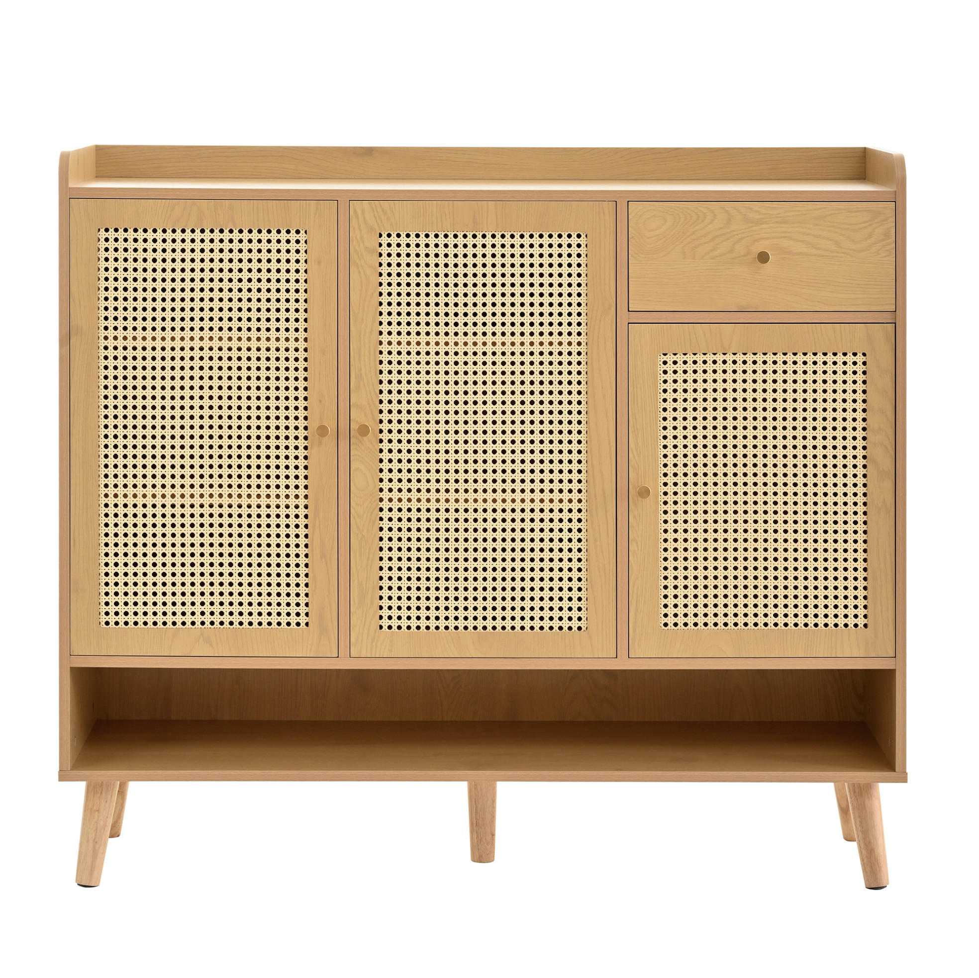SCHUHSCHRANK 120/35/106 cm naturfarben aus Spanplatte mit 3 Türen und 1 Schublade - Naturfarben, Holzwerkstoff (120/106/35cm) - OKWISH