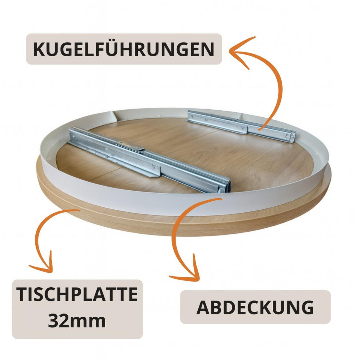 ESSTISCH Laura, Runder, mit Metallbeinen, Schwarz - Schwarz, Holzwerkstoff/Metall (100/100/77cm) - Beautysofa