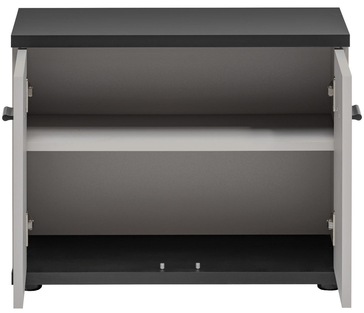 GARDEROBEN-SET Kaschmir, schwarz 4-teilig 120 cm, Flurgarderobe mit viel Stauraum - Kaschmir/Schwarz, Glas/Holzwerkstoff (120/20/32cm) - Inn.Furn