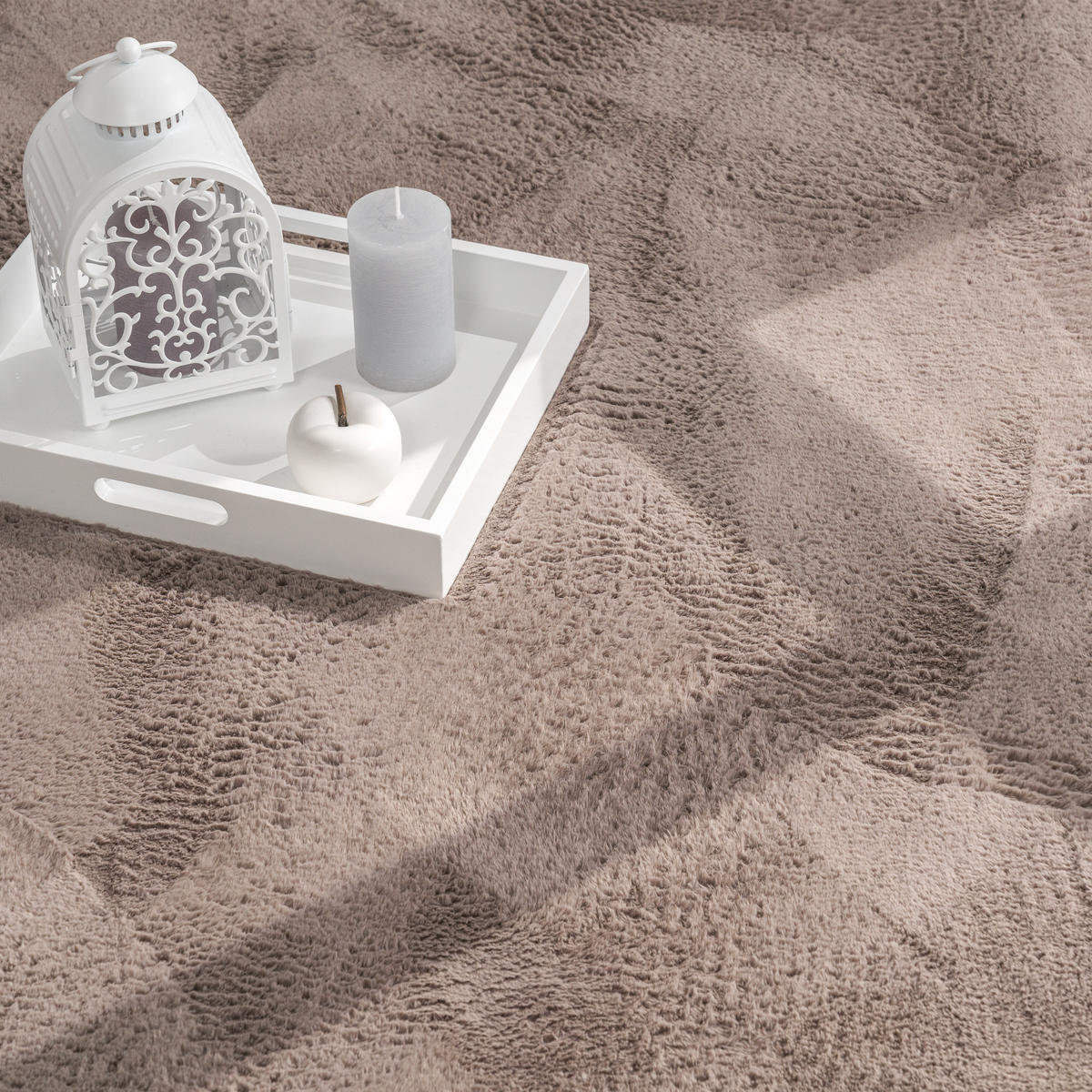 HOCHFLORTEPPICH 60/90 cm Soft 380 - Taupe, Textil (60/90cm) - Paco Home
