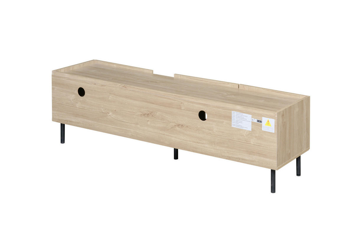 TV-LOWBOARD 170/40,5/47 cm mit 3 Türen, verstellbarem Einlegeboden und Kabelführung, Schwarz - Schwarz, Holzwerkstoff (170/47/40.5cm) - Redom