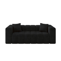 POHOVKA 2-MÍSTNÁ DONY-2 232x90x71 cm Černá Velur - černá, kompozitní dřevo/textil (232/71/90cm) - ALTDECOR