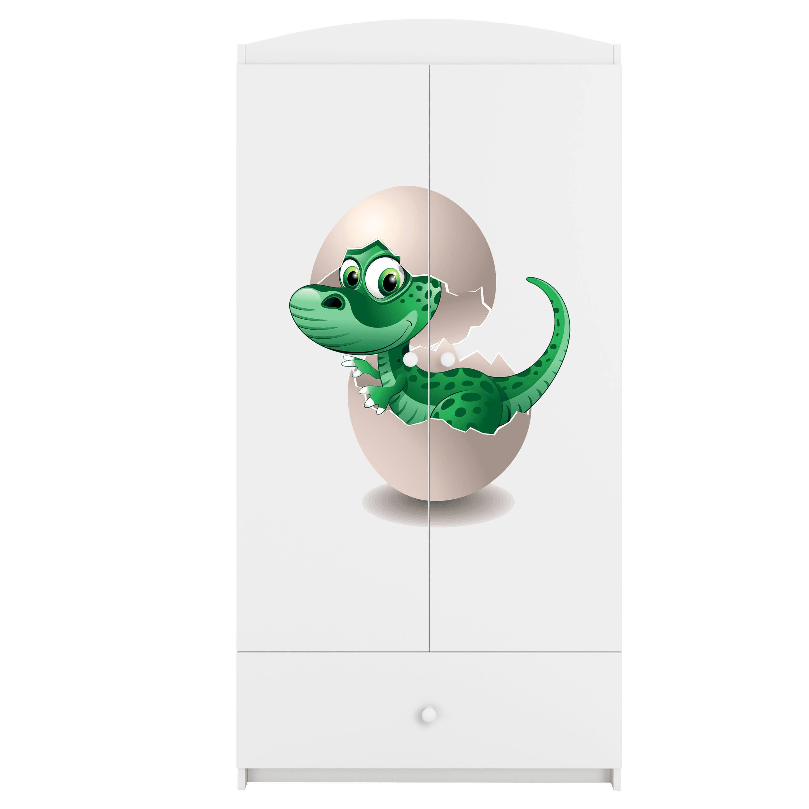 KINDERKLEIDERSCHRANK Kleiner Dino - Weiß, Holzwerkstoff (90/175/52cm) - RAUMHIRSCH FURNITURE