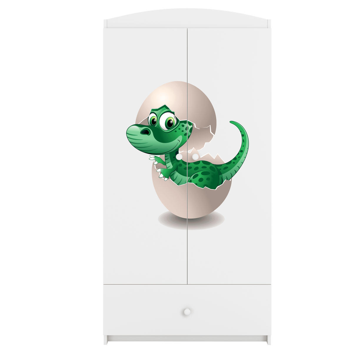 KINDERKLEIDERSCHRANK Kleiner Dino - Weiß, Holzwerkstoff (90/175/52cm) - RAUMHIRSCH FURNITURE