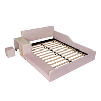POLSTERBETT 140/200 cm DE-32731 mit Schreibtisch und Hocker Pink - Pink, Metall (140/200cm) - ComfortXL