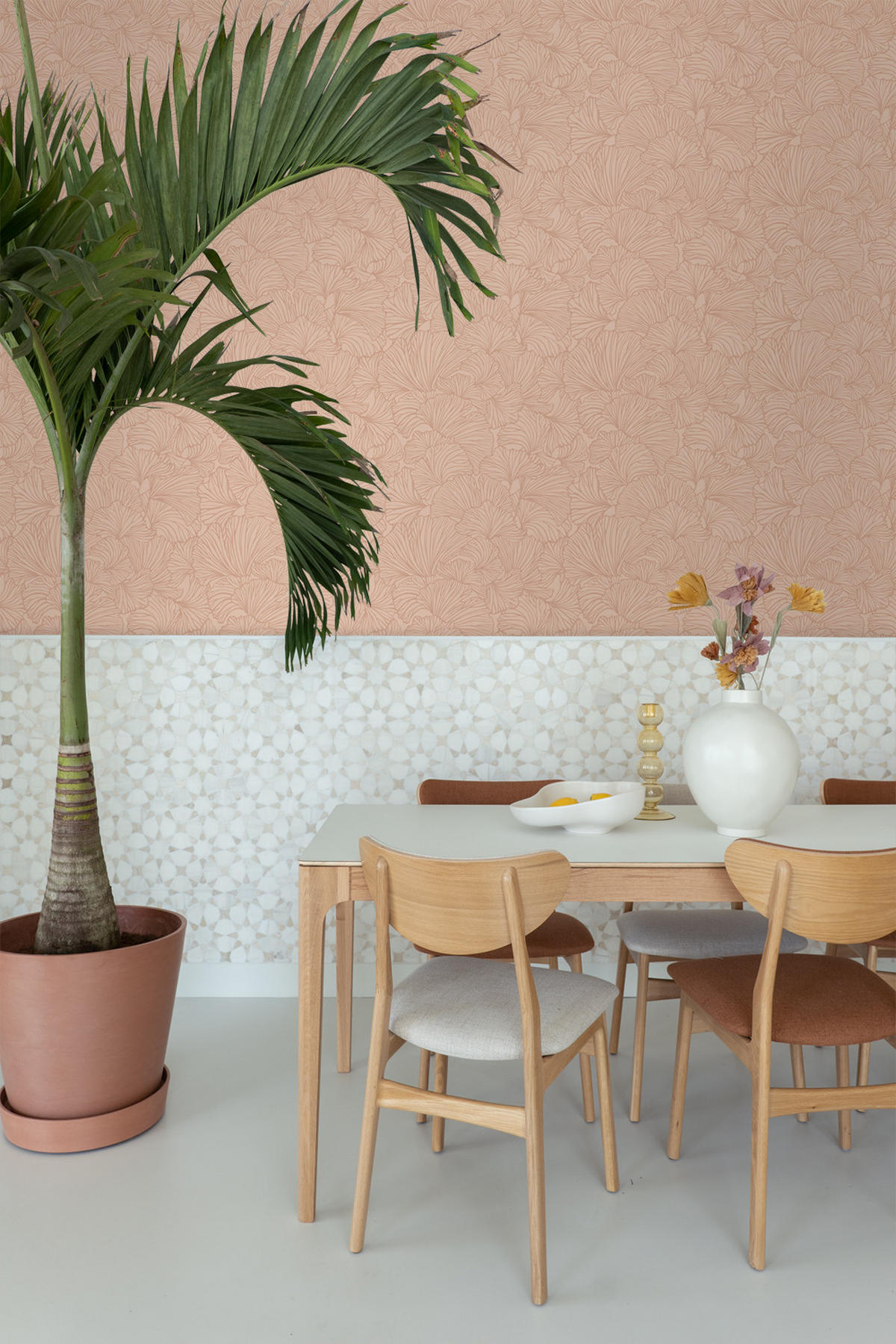 TAPETE Ginkgoblätter 53 cm x 10.05 m - Terracotta, Papier (53/1000cm) - ESTAhome