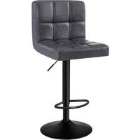 BARHOCKER 1er Set, Kunstleder in Antiklederoptik, Stahl - Anthrazit, Metall (44/114/39cm) - Woltu