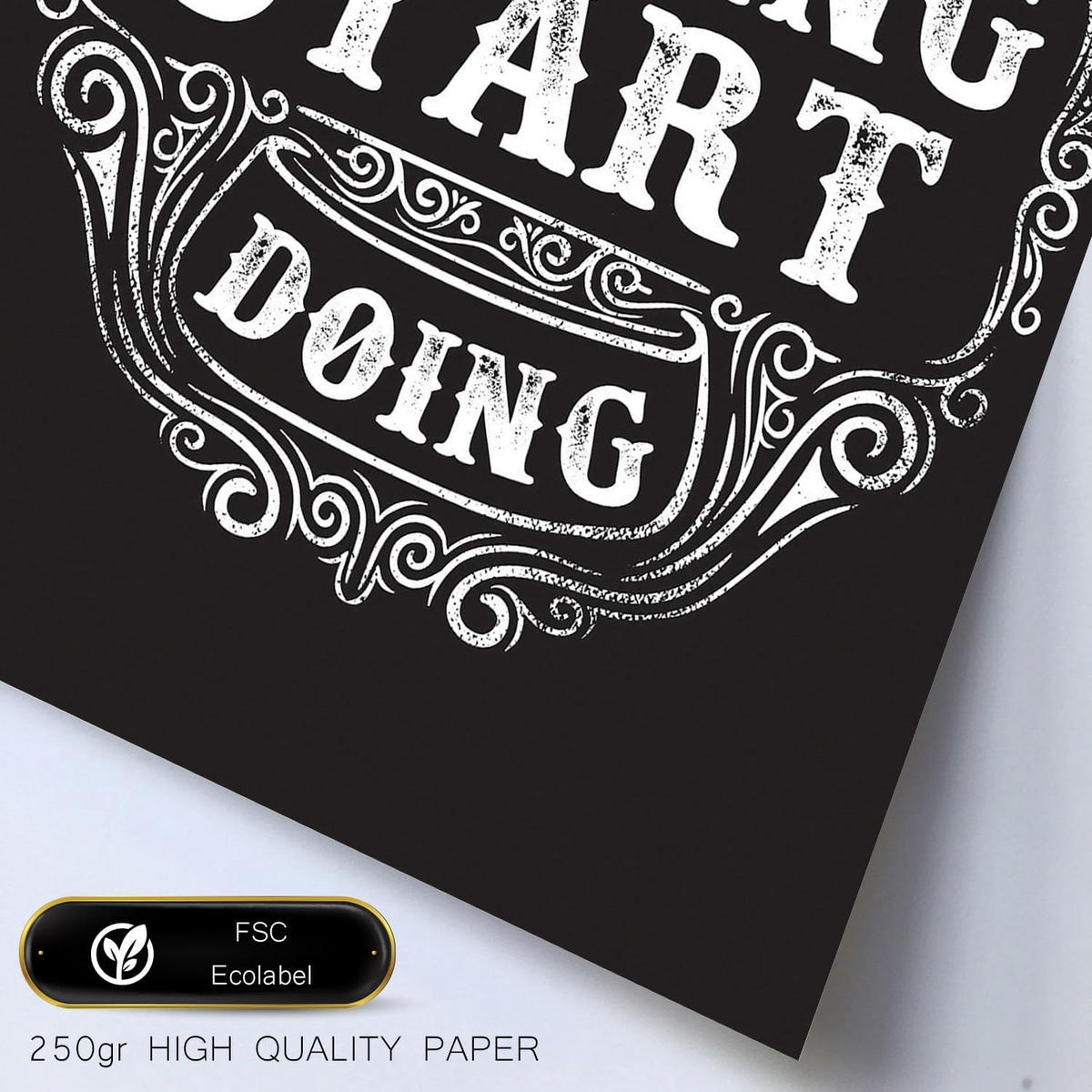 POSTER Set Mit 6 Motivierend In Rustikale Zitate A3 & A4 Rahmen Aus Hellem Holz - Beige, Papier (29/3cm) - Nacnic