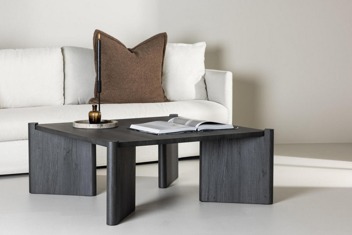 COUCHTISCH ROGALAND Schwarz 100x100x40 cm - Schwarz, Holzwerkstoff (100/100/40cm) - FURNLUX