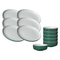FRÜHSTÜCKSSET Jasper grün 12er Set - Grün, Keramik (1/1/1cm) - Ritzenhoff Breker