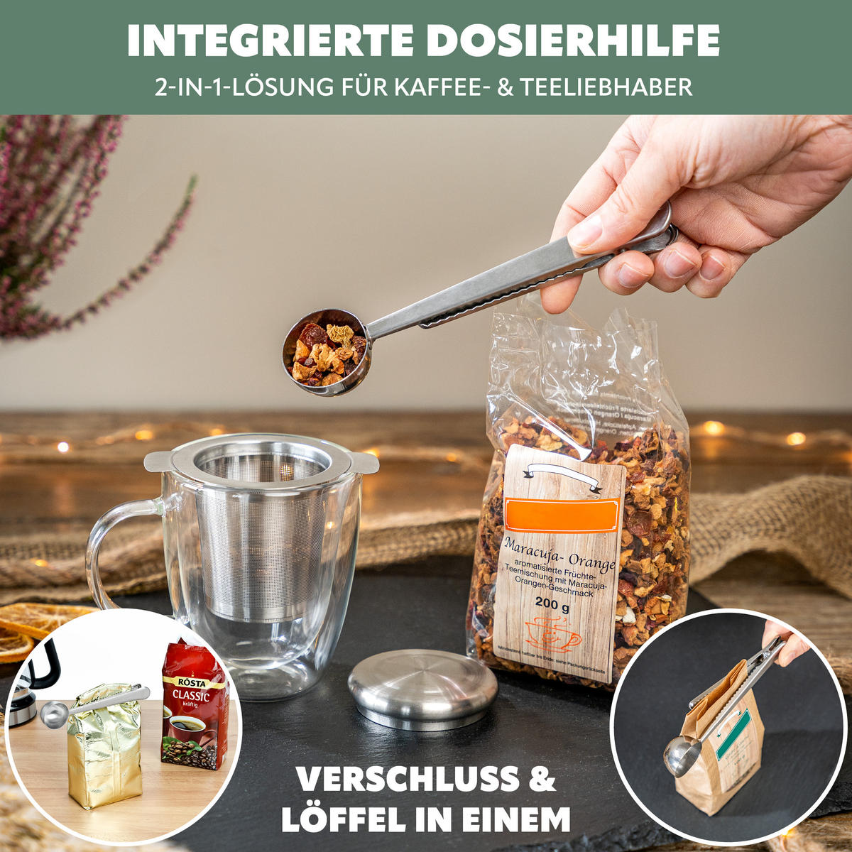 VERSCHLUSSKLAMMERN 7er-Set, silber - Edelstahlfarben, Metall (2.5/2.5/17.5cm) - bremermann