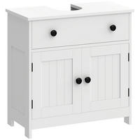 TVÄTTSTÄLLSUNDERSKÅP i MDF, vit - Vit, Träbaserade material/Metall (30/60/60cm) - HOMCOM