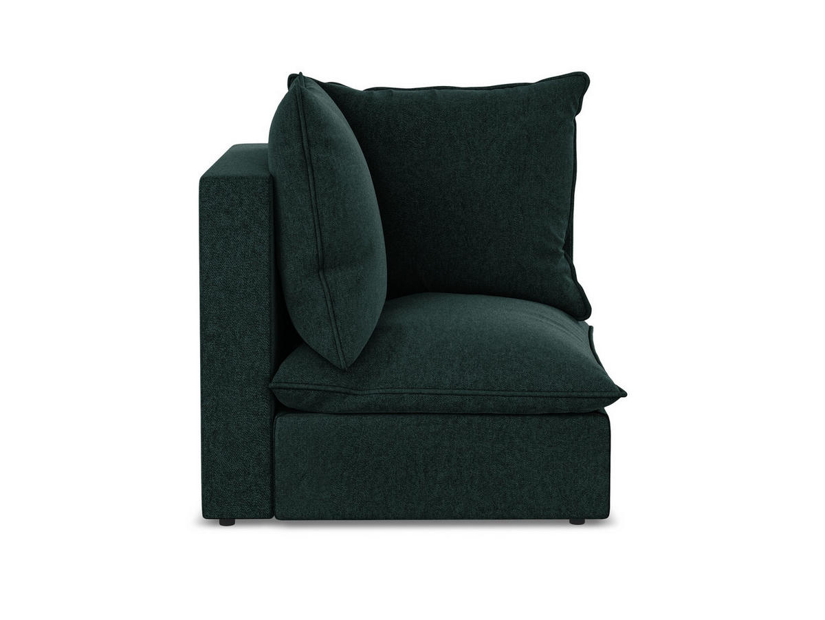 SOFAELEMENT Samt Stoff Grün - Schwarz/Olivgrün, Holzwerkstoff/Kunststoff (90/77/90cm) - Makamii