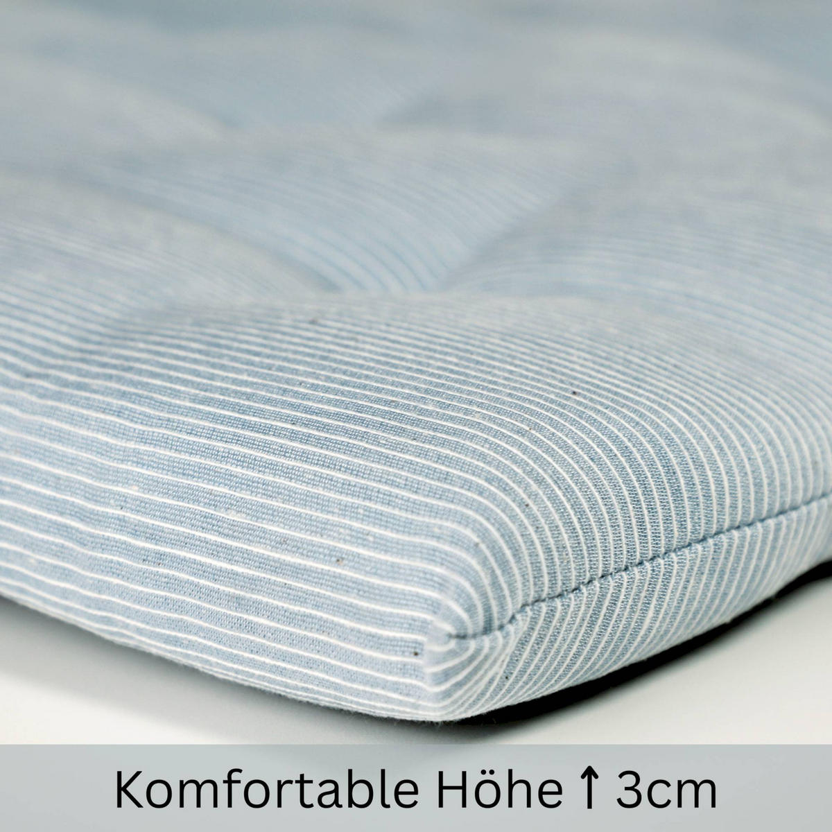 SITZKISSEN 4er Set Needlestripe hellblau - 40x40 cm - Hellblau, Textil (40/40/3cm) - Esprit