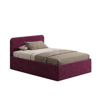 POLSTERBETT 140x200 cm Bonnellfederkernmatratze H2 Microvelours in Beere - Beere, Textil (140/200cm) - Home Collective