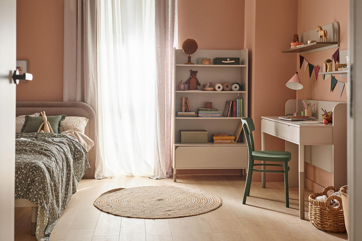 SCHREIBTISCH CATTA mit zwei Schubladen - Creme, Holz (122/97/50cm) - KONSIMO®