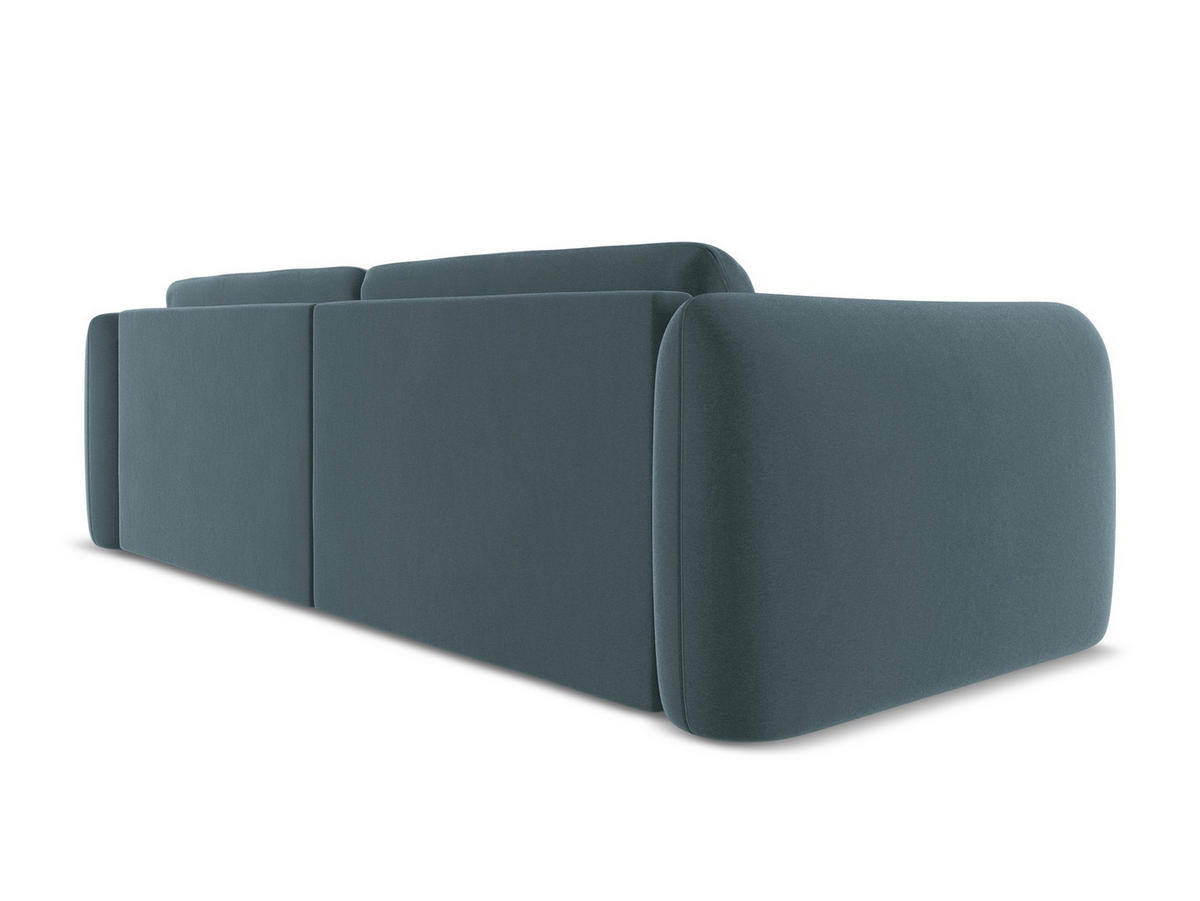 4-SITZER-SOFA Samt Stoff Blau - Blau/Petrol, Kunststoff/Textil (250/74/105cm) - Makamii