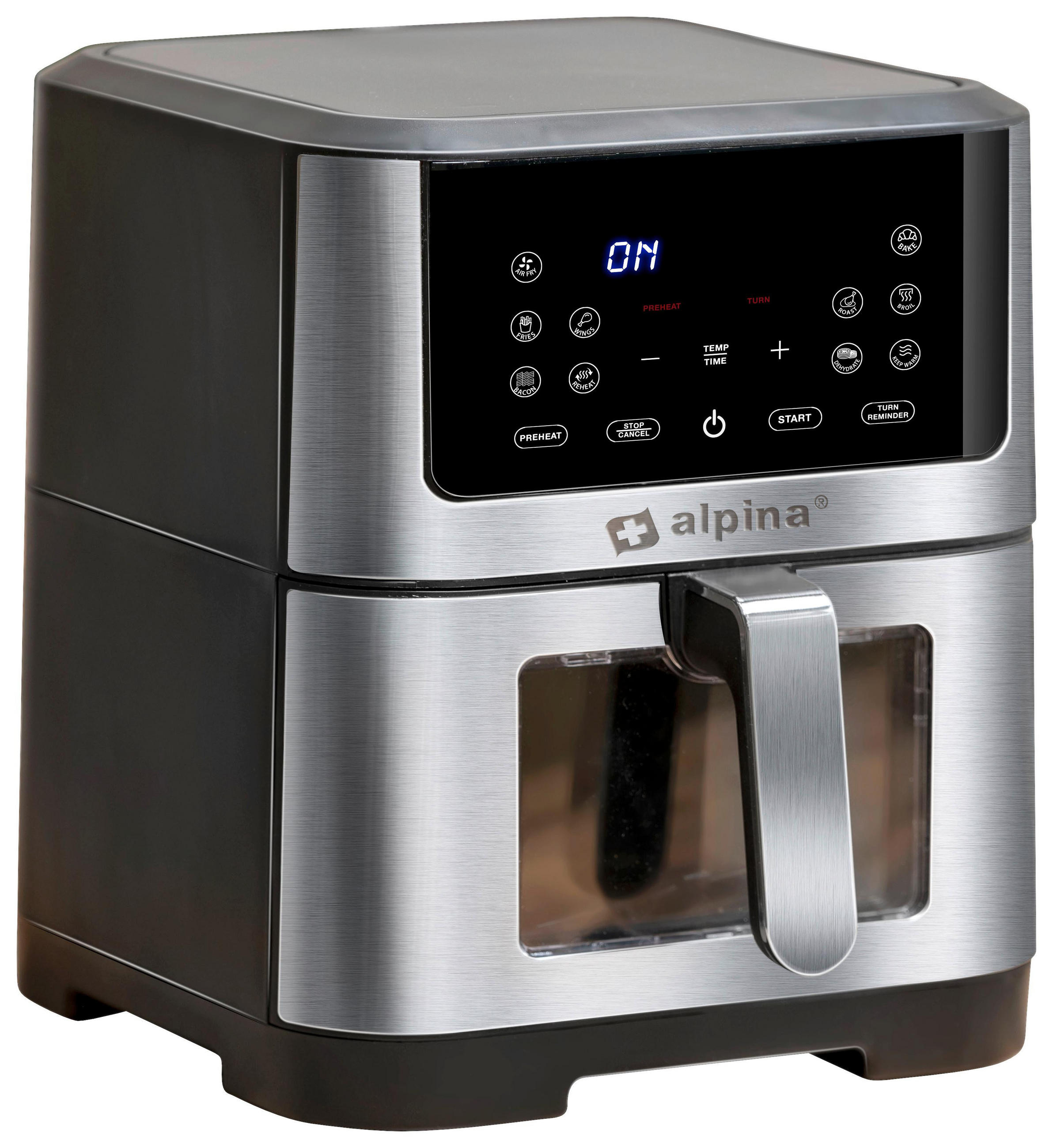 HEISSLUFTFRITTEUSE Alpina Schwarz/Silber max. 1800 Watt - Schwarz, Metall (38/29.5/36.5cm) - Alpina 6287