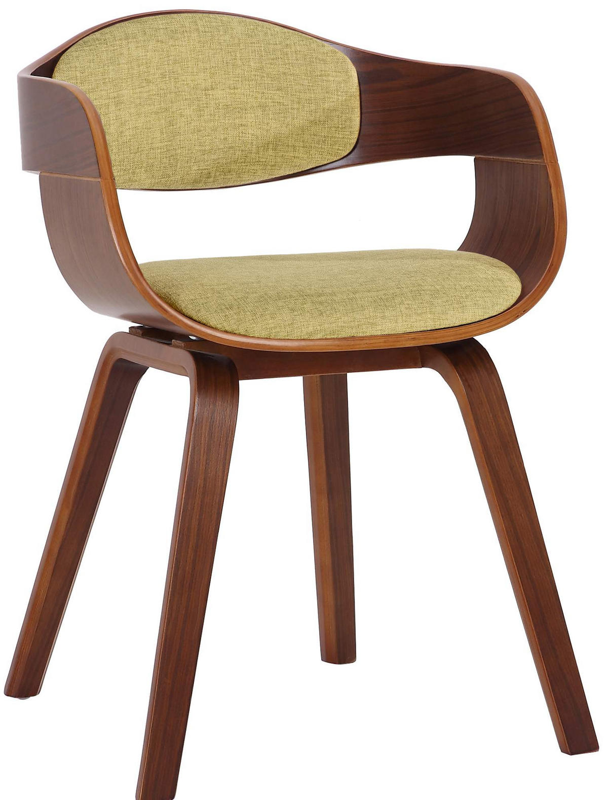 ARMLEHNENSTUHL Stoff Walnuss/Hellgrün - Walnussfarben/Hellgrün, Holz/Textil (49/73/46cm) - CLP