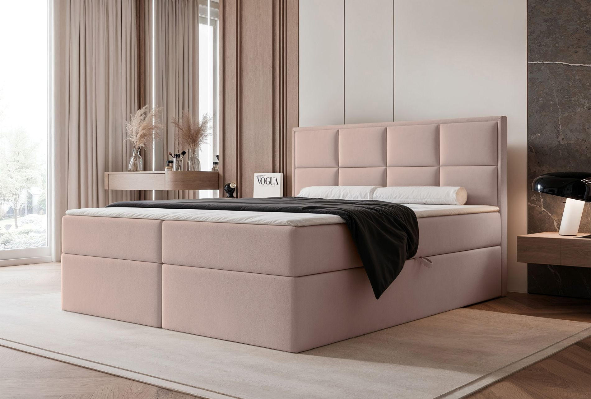 BOXBETT Silensio Beige Samt 140x200 cm - Beige, Textil (140/200cm) - Selsey