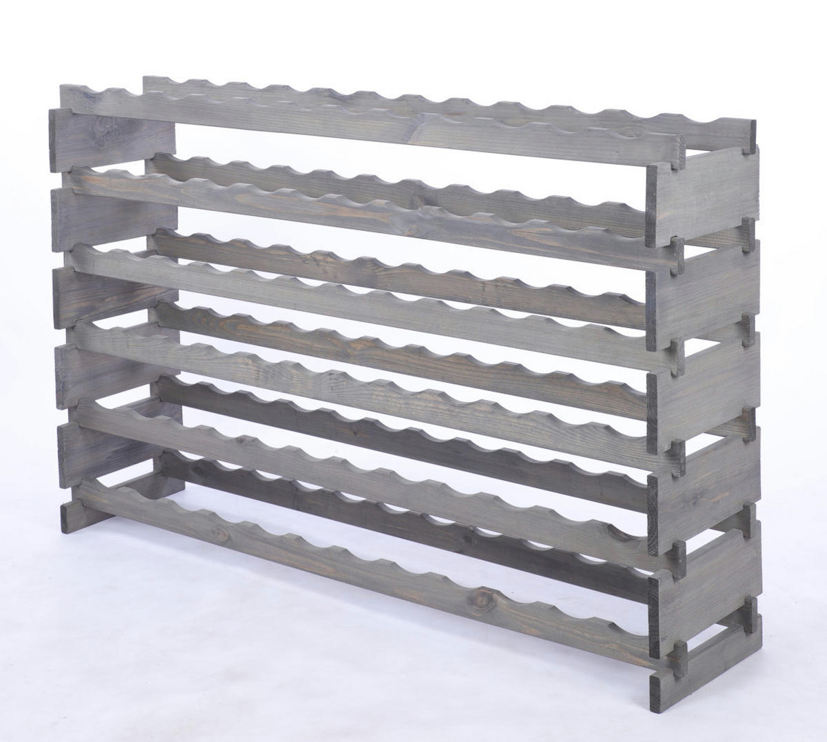 WEINREGAL VINOTECA FLEX PRO HxBxT 79x123x28cm 72 Flaschen auf 6 Ebenen Grau - Grau, Holz (123/79/28cm) - PROREGAL
