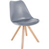 STUHL Kunststoff grau - Naturfarben/Grau, Holz/Kunststoff (48/81/54cm) - CLP