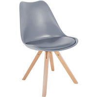 STUHL Kunststoff grau - Naturfarben/Grau, Holz/Kunststoff (48/81/54cm) - CLP