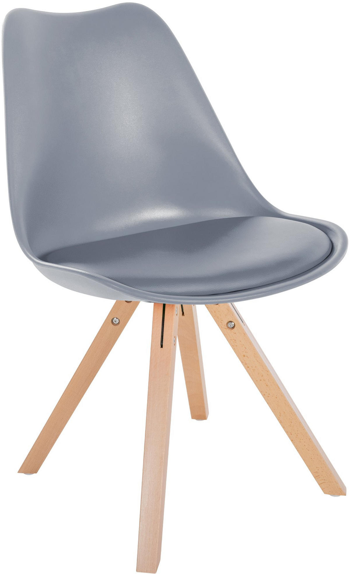 STUHL Kunststoff grau - Naturfarben/Grau, Holz/Kunststoff (48/81/54cm) - CLP