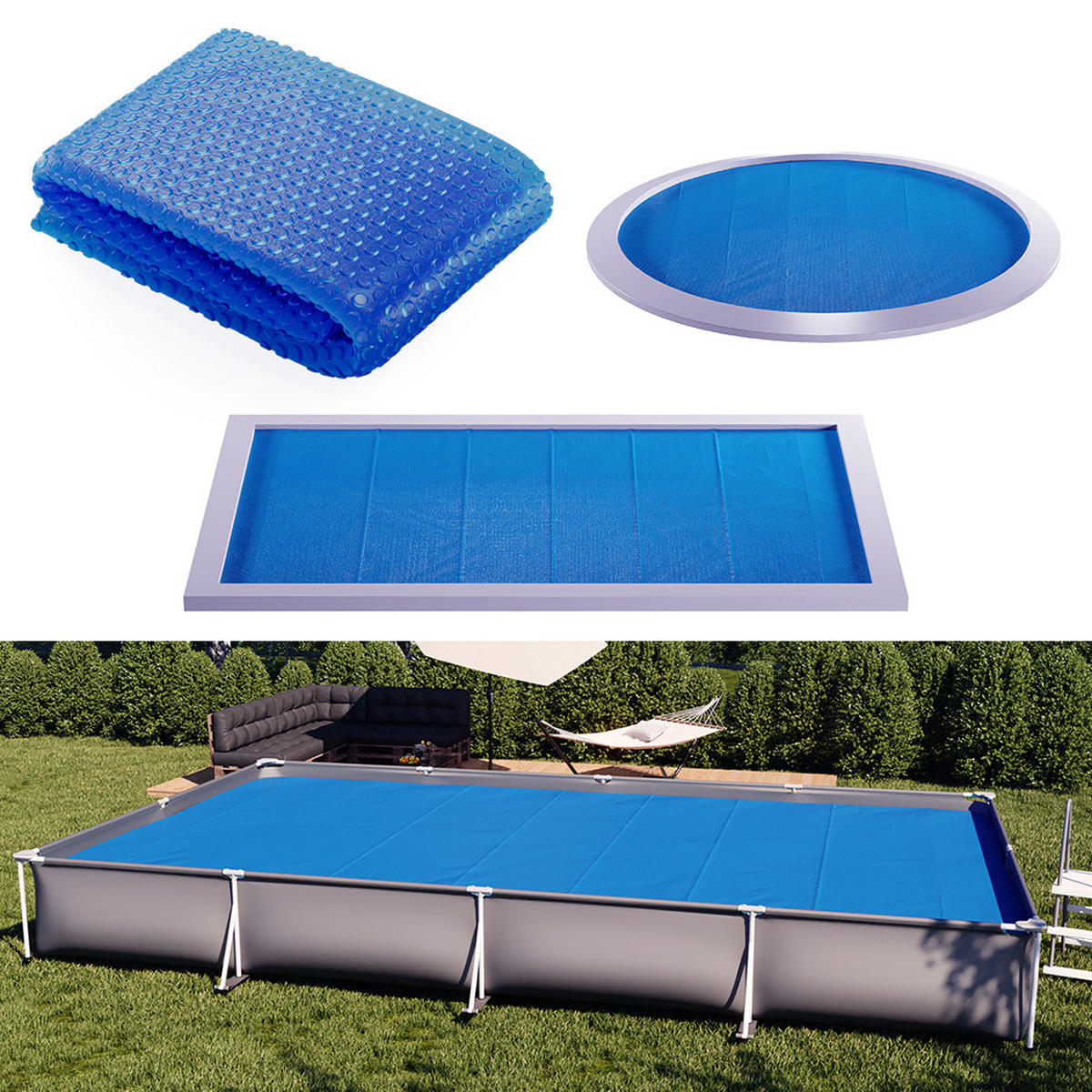 SOLARFOLIE Blau 700 cm robuste 400µ My Solarplane - Dunkelblau, Kunststoff (700/400cm) - OK-Living