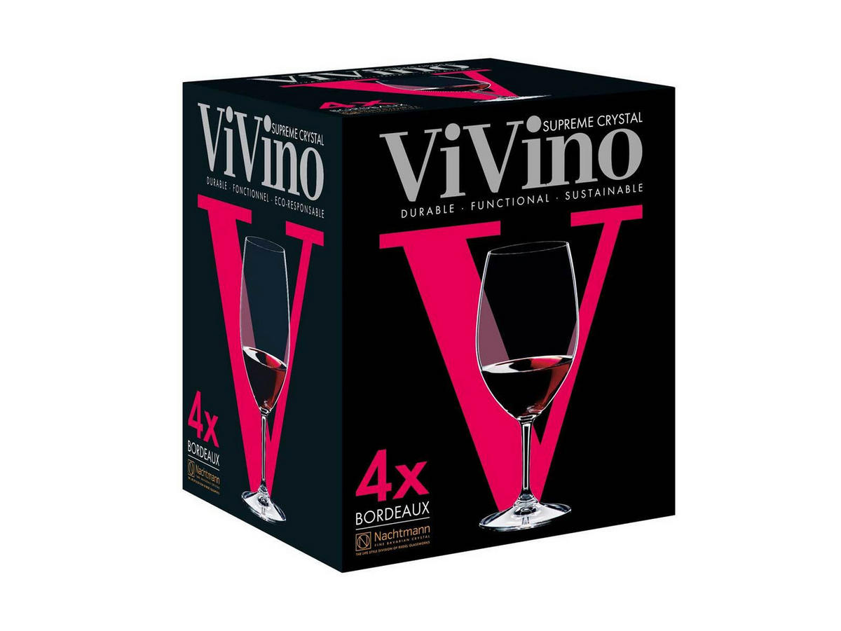 BORDEAUXGLÄSER ViVino transparent 610 ml 4er Set - Transparent, Glas (0.61L) - Nachtmann