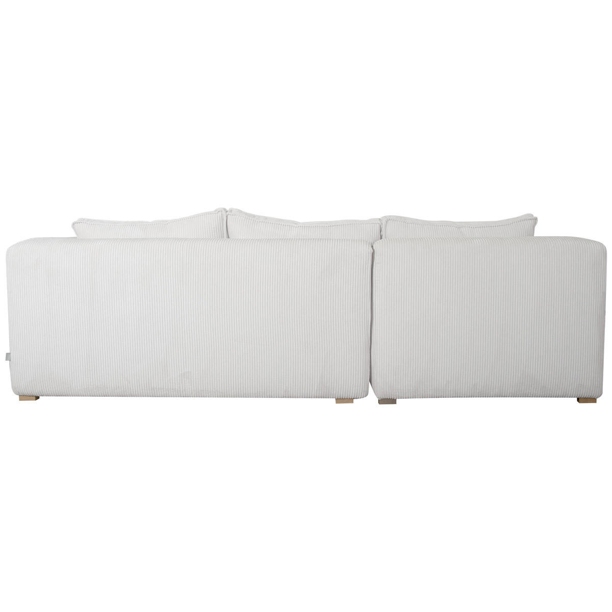 ECKSOFA Links Ecrufarbener Cordstoff Samteffekt 3-4-Sitzer – PANAM - Weiß, Textil (168/272cm) - Miliboo