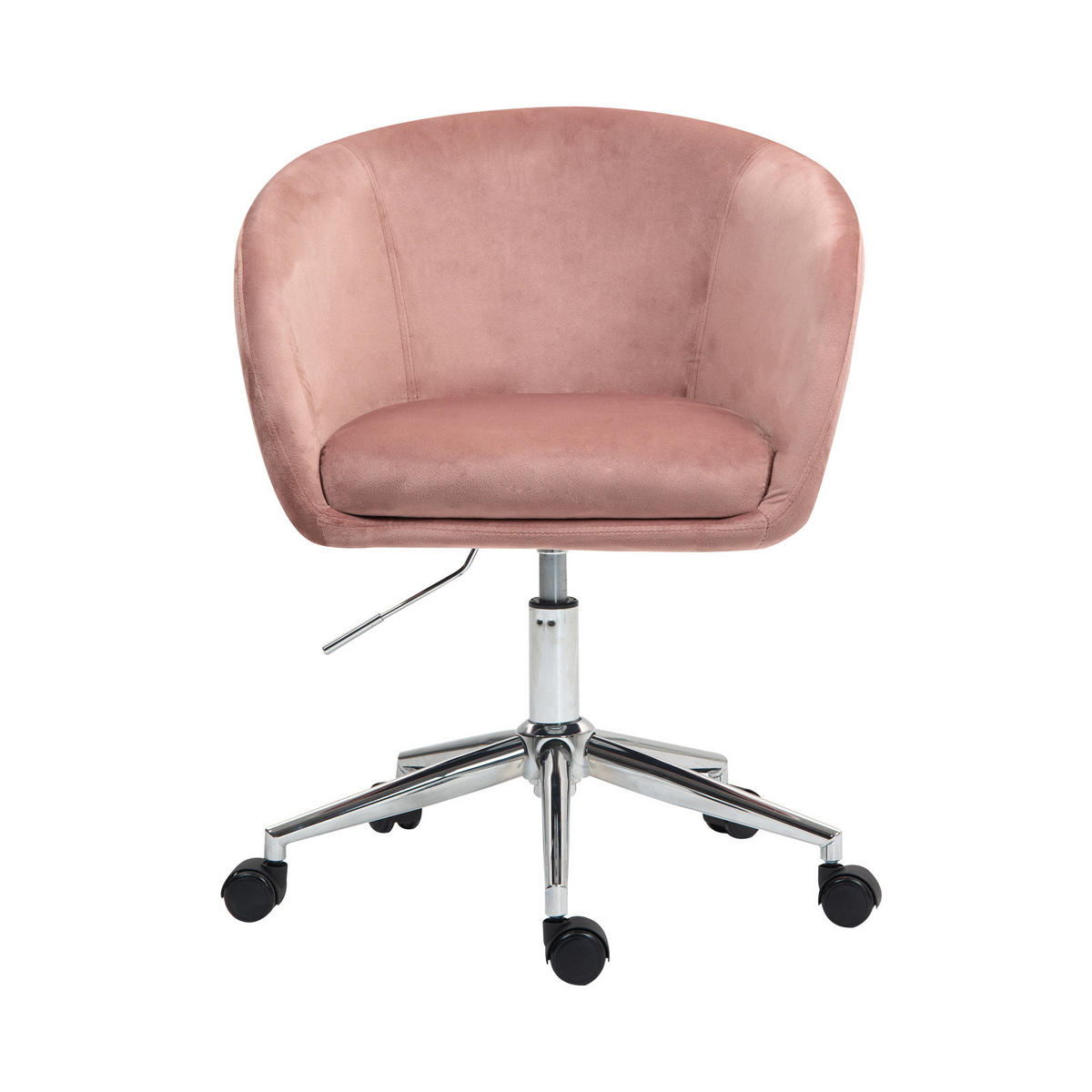 SCHREIBTISCHSTUHL LOUISA Rosa - Silberfarben/Rosa, Textil/Metall (56/88/56cm) - SVITA