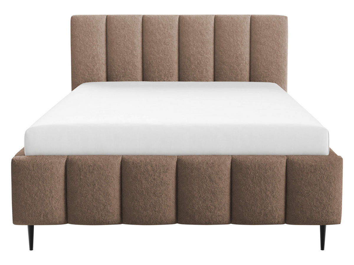 POLSTERBETT Lunaro Leg - Schwarz/Braun, Holz/Textil (160/200cm) - MIRJAN24